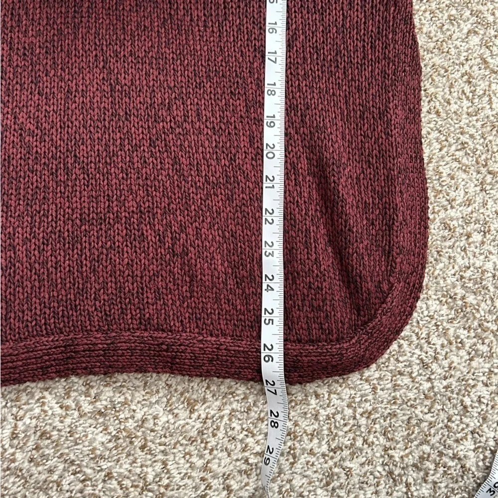Francesca’s Harper Heritage Maroon Crewneck Sweater Large Elbow Detail